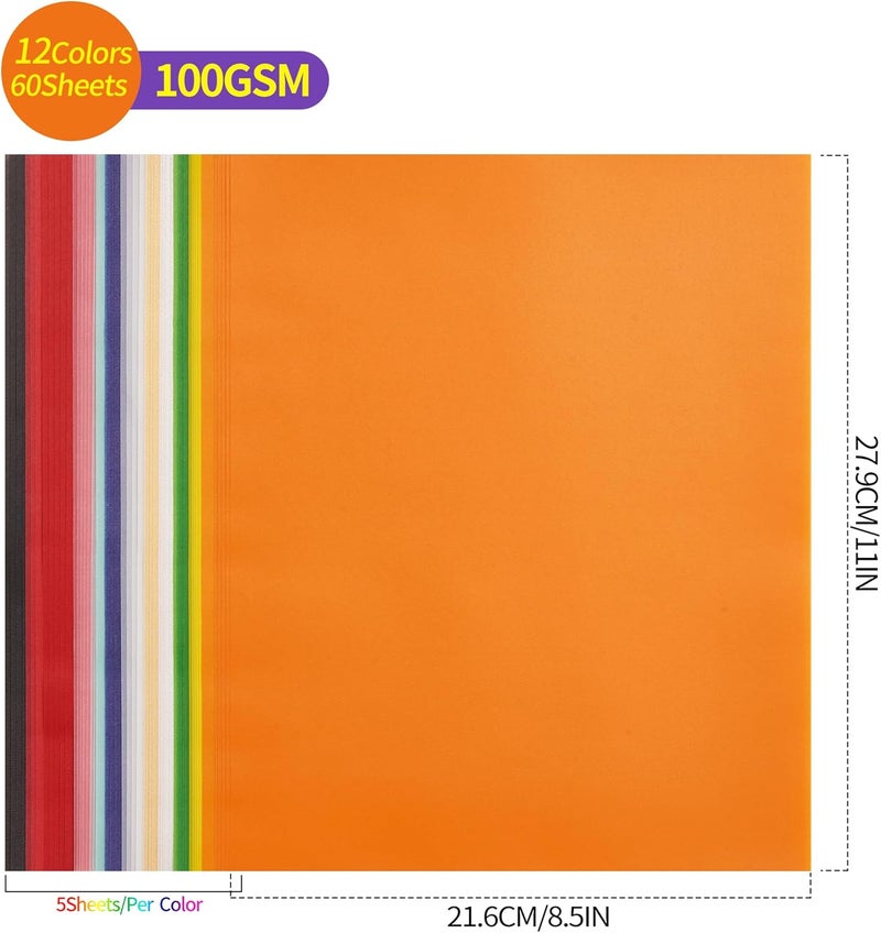 PENPRIS 60 Sheets Colorful Vellum Paper Translucent Tracing Paper - 12 Colors 8.5 x 11in 100GSM Printable Art Paper for DIY Invitations Greeting Cards Birthday Party Decor Gift Wrapping PAP02MX - Image 2